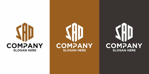 Plantilla de diseño de vector de logotipo ZAD de letra inicial