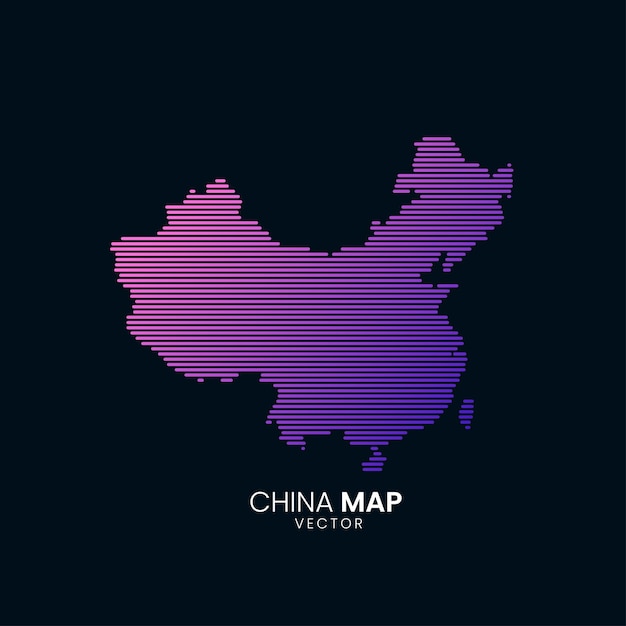 Plantilla de diseño de vector de mapa de China