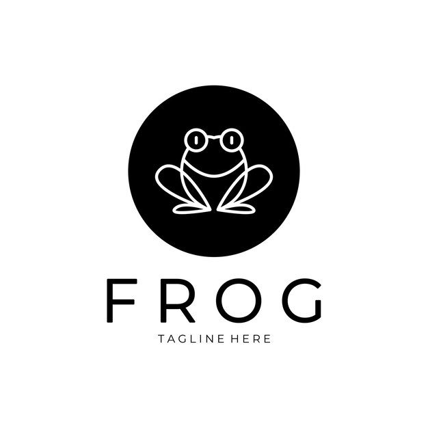 Plantilla de diseño de vector simple de logotipo de rana