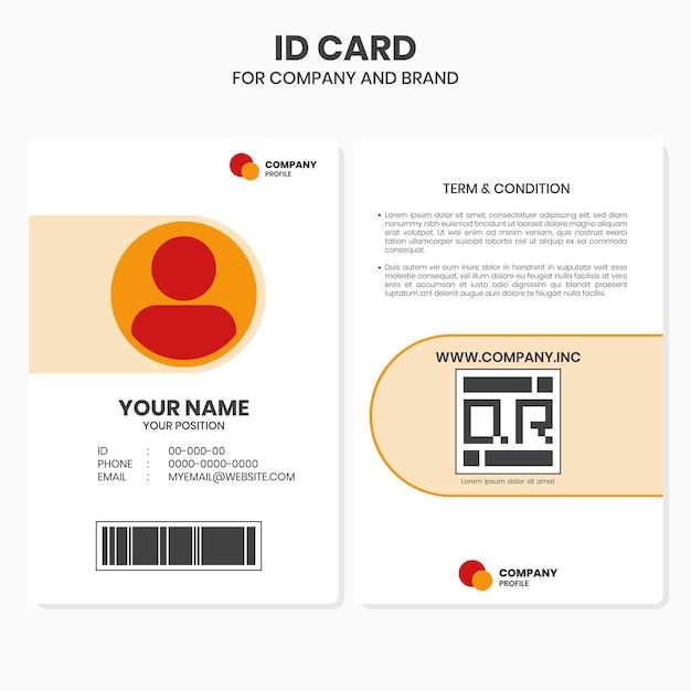 Plantilla de diseño de vector de tarjeta de identificación