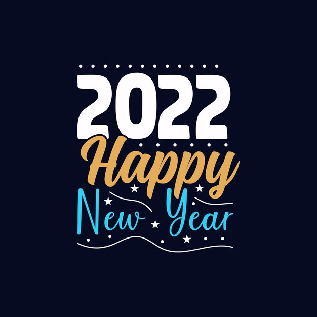 Plantilla de diseño de vector de tipografía de feliz año nuevo 2022