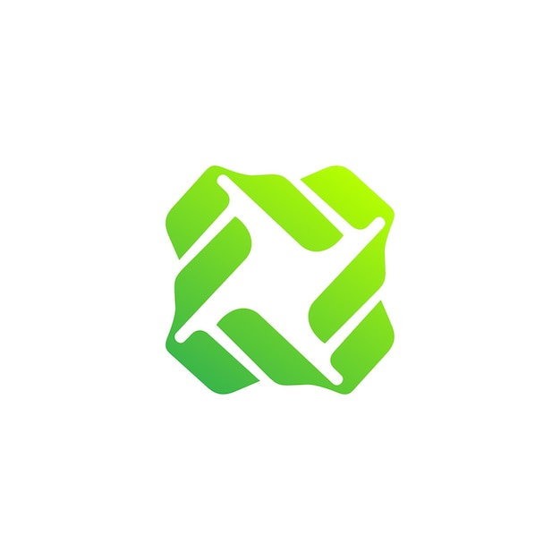 Plantilla de diseño de vector verde retorcido del logotipo de ecología