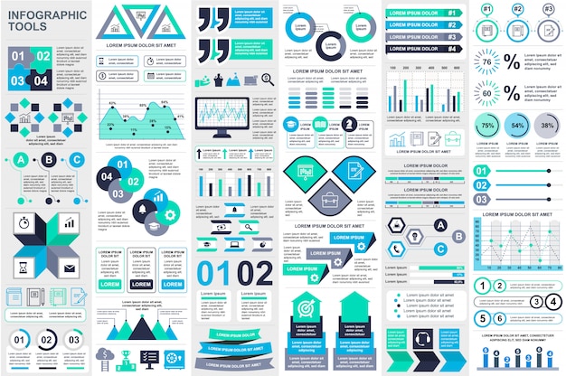 Plantilla de diseño de vector de visualización de datos elementos infográficos