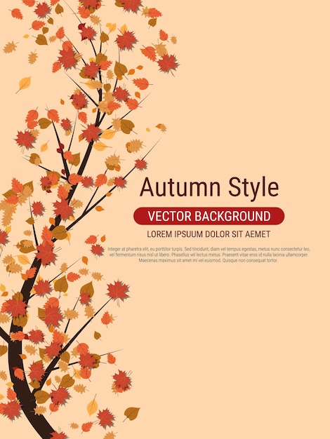 Plantilla de diseño de vector de volante de estilo otoño