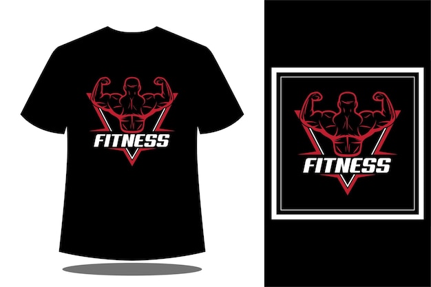 Plantilla de diseño de vectores de camiseta de fitness