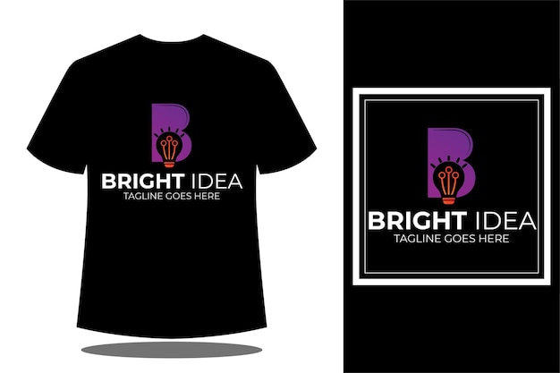 Plantilla de diseño de vectores de camiseta de idea brillante