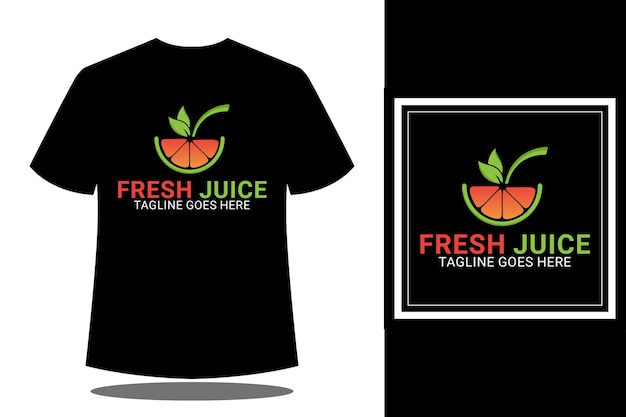 Plantilla de diseño de vectores de camiseta de jugo fresco