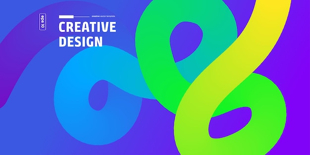 plantilla de diseño de vectores de gradiente de remolinos de colores abstractos