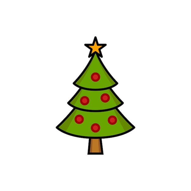 Plantilla de diseño de vectores de iconos de árbol de Navidad