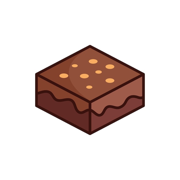 Vector plantilla de diseño de vectores de iconos de brownies en fondo blanco