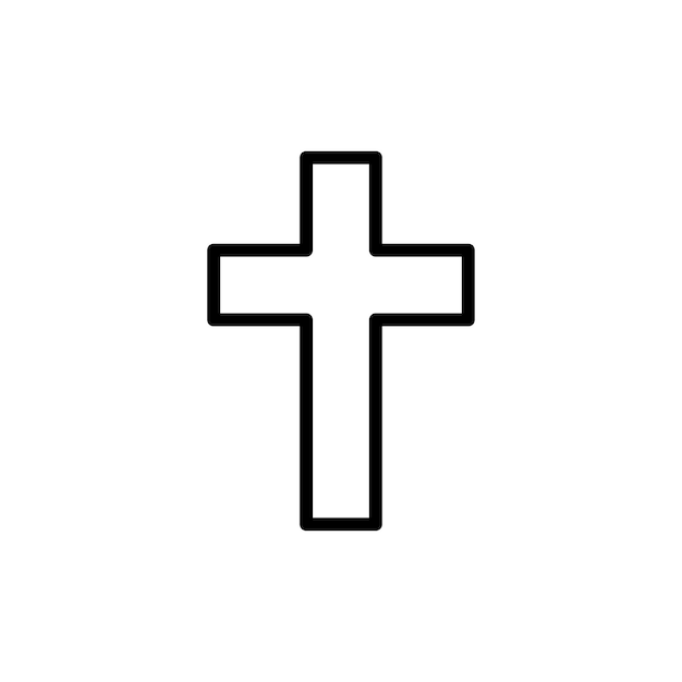 Plantilla de diseño de vectores de iconos de cruz cristiana