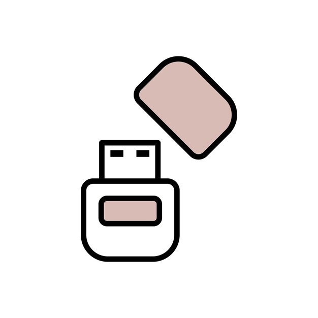 Plantilla de diseño de vectores de iconos de disco flash