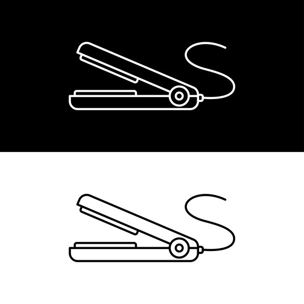 Plantilla de diseño de vectores de iconos de hierro para el cabello