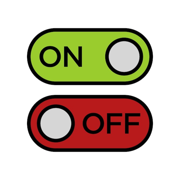Plantilla de diseño de vectores de iconos de interruptor