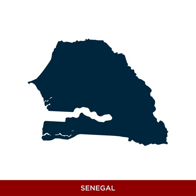 Plantilla de diseño de vectores de iconos de mapa de país de Senegal