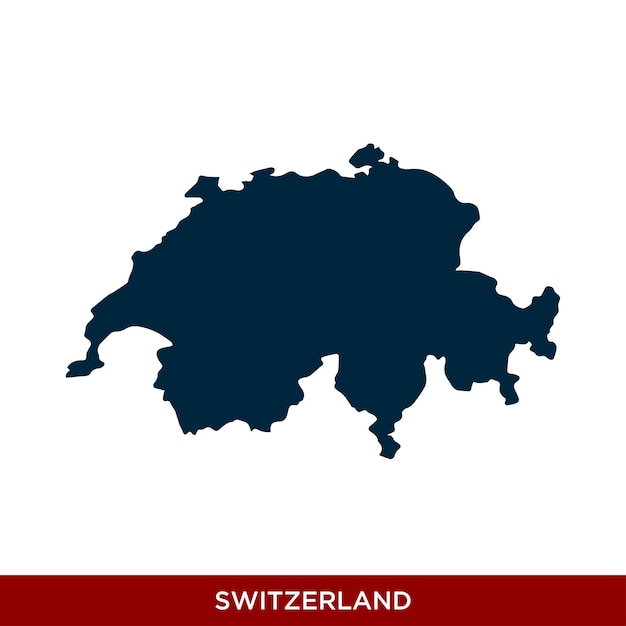 Plantilla de diseño de vectores de iconos de mapa de país de Suiza