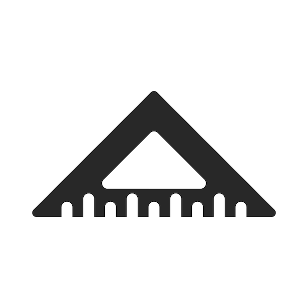 Plantilla de diseño de vectores de línea de iconos de regla