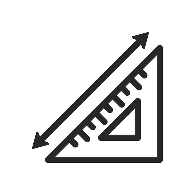 Plantilla de diseño de vectores de línea de iconos de regla