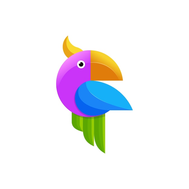 Plantilla de diseño de vectores de logotipo de loro
