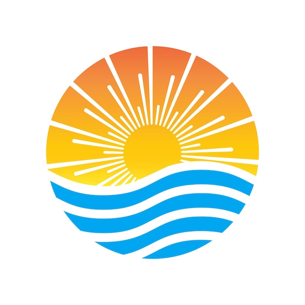 Plantilla de diseño de vectores de logotipo de puesta de sol