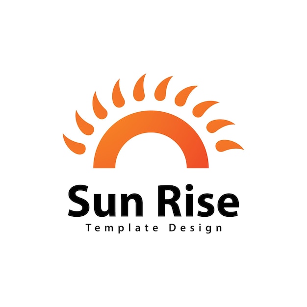 Plantilla de diseño de vectores de logotipo de sol