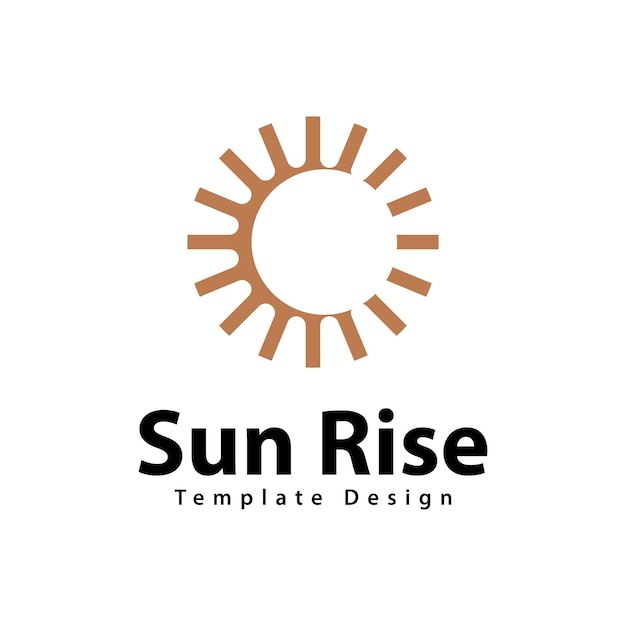 Plantilla de diseño de vectores de logotipo de sol