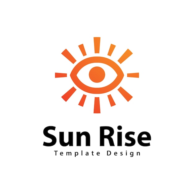 Plantilla de diseño de vectores de logotipo de sol