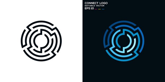 plantilla de diseño vectorial de la conexión de logotipo a la red de comunicación de internet icono de símbolo de texto EPS10