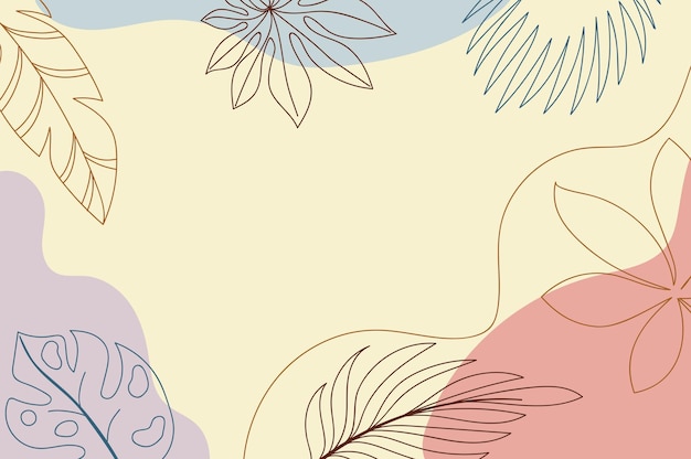 Plantilla de diseño vectorial con contornos de hojas tropicales en estilo moderno Marco creativo con lugar para texto para invitaciones de boda historias de redes socialesx9