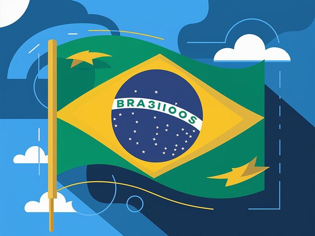 plantilla de diseño vectorial del Día de la Independencia de Brasil Ilustración de diseño plano