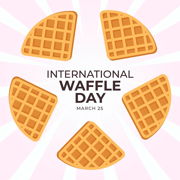 La plantilla de diseño vectorial del Día Internacional del Waffle es buena para el uso de la celebración eps 10