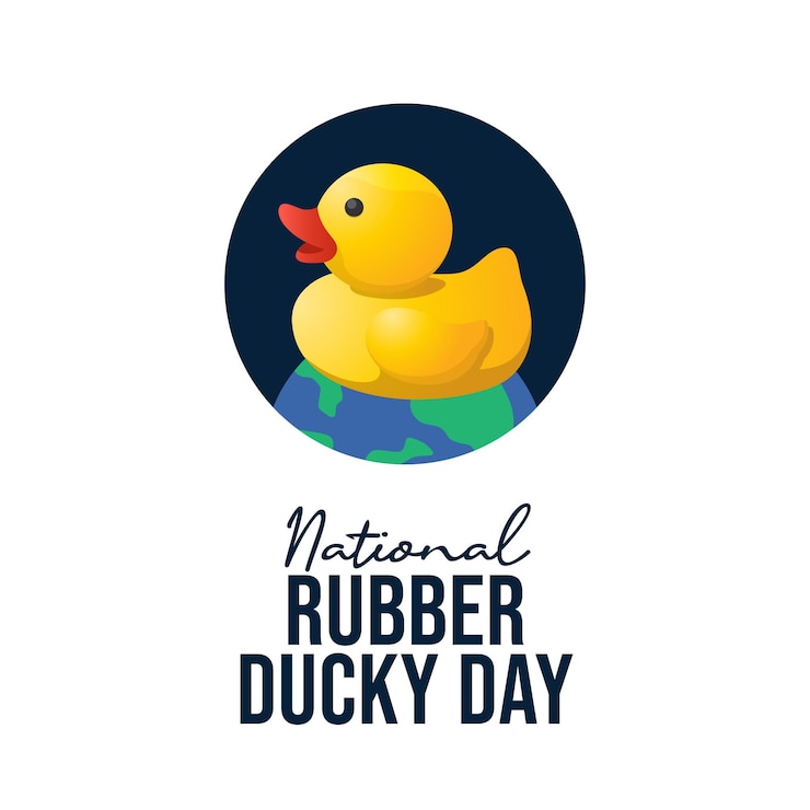 Vector la plantilla de diseño vectorial del día nacional del pato de goma es buena para el uso de celebraciones.