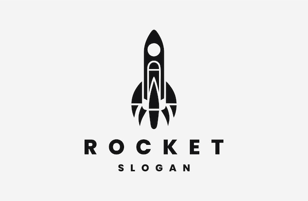 plantilla de diseño vectorial espacial del logotipo del cohete