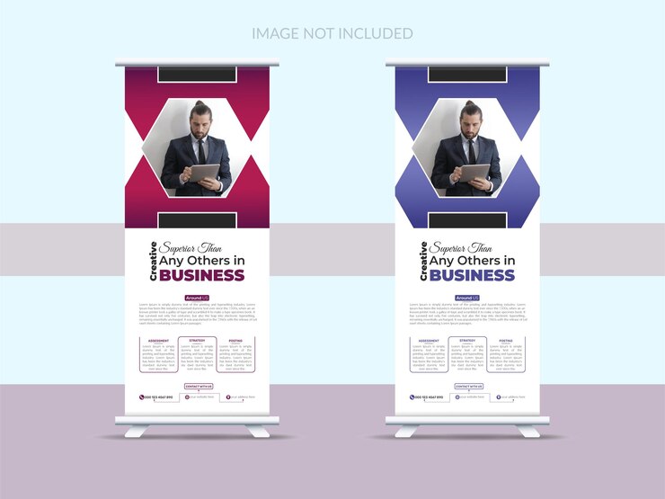 plantilla de diseño vectorial para un estandarte profesional enrollable