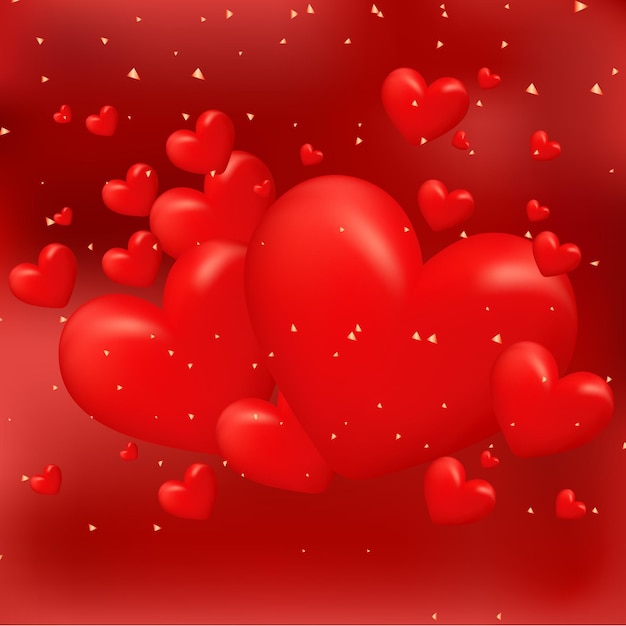 plantilla de diseño vectorial de fondo de corazón de amor