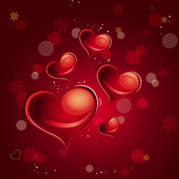 plantilla de diseño vectorial de fondo de corazón de amor