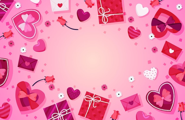 La plantilla de diseño vectorial de fondo de corazón de amor