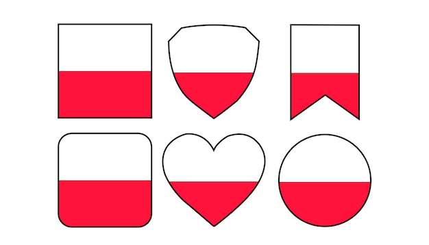 plantilla de diseño vectorial para formas abstractas modernas de la bandera de Polonia