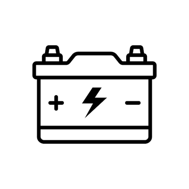 plantilla de diseño vectorial de icona de batería de automóvil simple y limpia