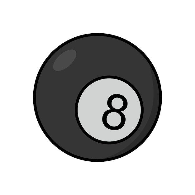 plantilla de diseño vectorial de icona de bola de billar simple y limpia