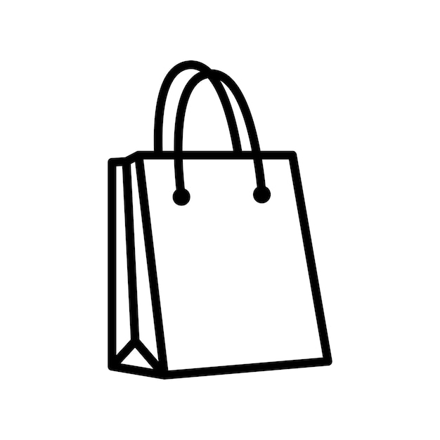 plantilla de diseño vectorial de icona de bolsa de compras simple y limpia