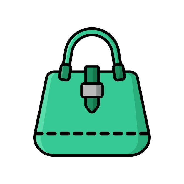 plantilla de diseño vectorial de icona de bolsa de mujeres simple y limpia