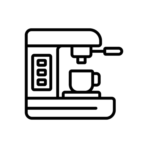 plantilla de diseño vectorial de icona de cafetera simple y limpia