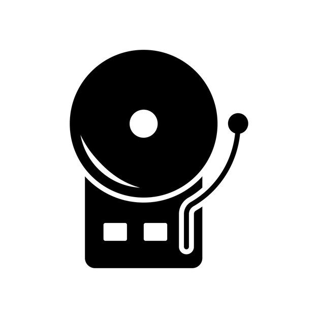 plantilla de diseño vectorial de icona de campana de la escuela simple y limpia