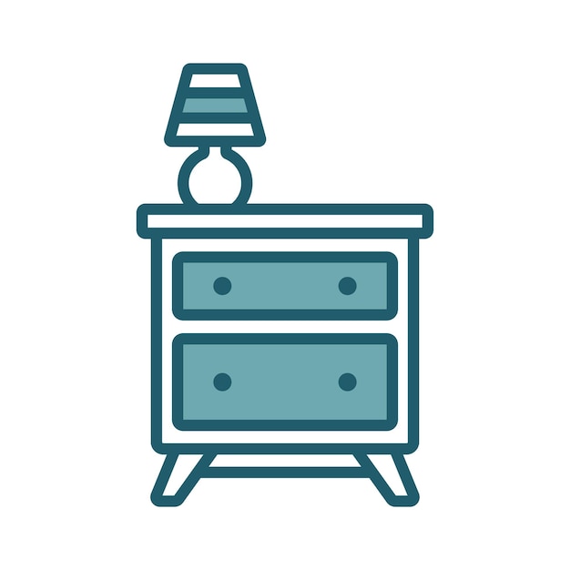 plantilla de diseño vectorial de icona de mesa de noche simple y limpia
