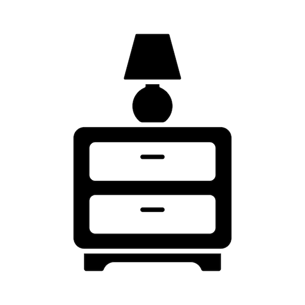 plantilla de diseño vectorial de icona de mesa de noche simple y limpia