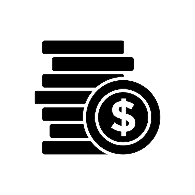 plantilla de diseño vectorial de icona de moneda simple y limpia