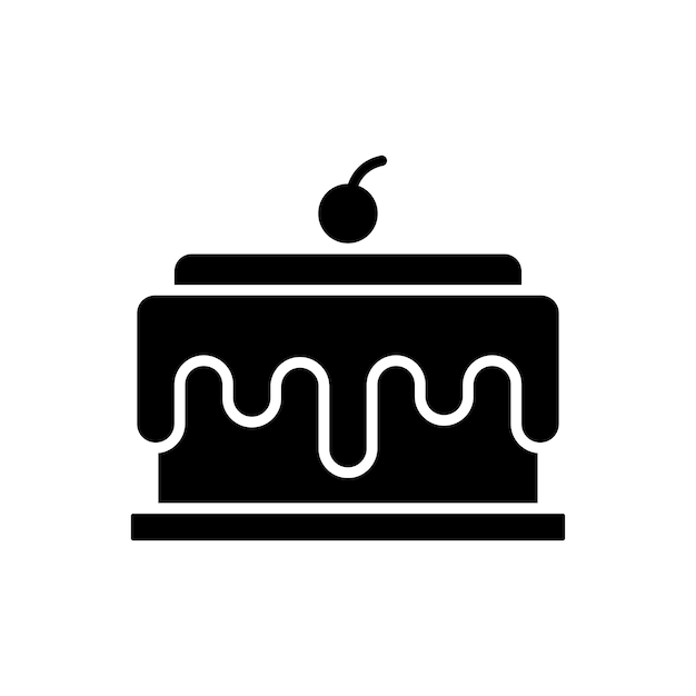 plantilla de diseño vectorial de icona de pastel de cumpleaños simple y limpia