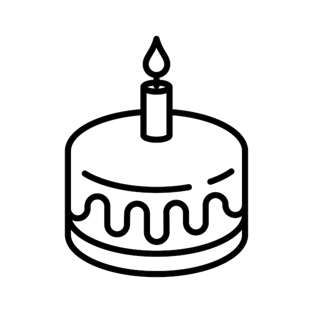 plantilla de diseño vectorial de icona de pastel de cumpleaños simple y limpia