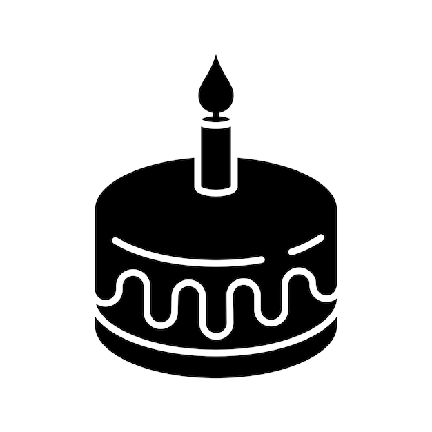 plantilla de diseño vectorial de icona de pastel de cumpleaños simple y limpia